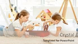  Presentation with play children - Slides having cute-friends-preparing-to-play background and a lemonade colored foreground