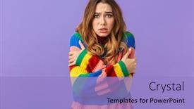  Presentation with cute - Audience pleasing slide deck consisting of cute-frowning-young-girl-wearing backdrop and a light blue colored foreground