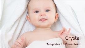  Presentation with cute baby - Audience pleasing PPT layouts consisting of cute funny baby in bathing backdrop and a lemonade colored foreground