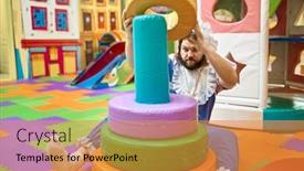  Presentation with cute baby - Presentation consisting of cute-funny-man-wearing background and a gold colored foreground