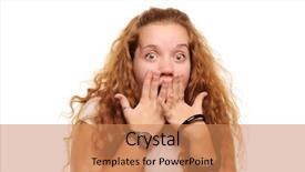  Presentation with ginger - Theme featuring cute ginger girl surprised covering her mouth by hands background and a coral colored foreground