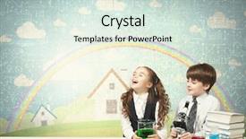 Presentation with cute chemistry - Slides with cute girl and boy background and a  colored foreground