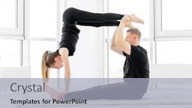  Presentation with acrobatics - Amazing slide set having cute-girl-and-sporty-dad backdrop and a light gray colored foreground