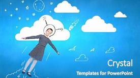  Presentation with astronaut - Audience pleasing theme consisting of cute girl astronaut dreaming backdrop and a teal colored foreground