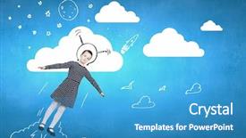  Presentation with astronaut - Amazing presentation theme having cute girl astronaut dreaming backdrop and a teal colored foreground