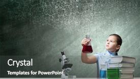  Presentation with cute chemistry - Amazing presentation theme having cute girl at chemistry lesson backdrop and a dark gray colored foreground