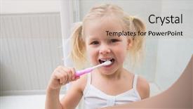  Presentation with teen girl tech - Beautiful theme featuring cute girl brushing her teeth backdrop and a  colored foreground
