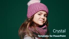  Presentation with knitted clothes - Audience pleasing slide deck consisting of cute-girl-child-wearing-knitted backdrop and a forest green colored foreground