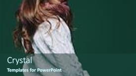  Presentation with knitted clothes - Slides having cute-girl-child-wearing-knitted background and a ocean colored foreground