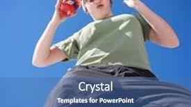  Presentation with beverage - Slides consisting of cute girl drinking a beverage during winter background and a ocean colored foreground