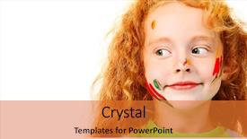  Presentation with education cute - PPT layouts having cute girl enjoying her painting background and a gold colored foreground