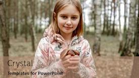  Presentation with holding hands - Presentation theme having cute-girl-holding-boletus-edulis background and a coral colored foreground