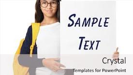  Presentation with education cute - Audience pleasing slide deck consisting of cute girl holding poster backdrop and a sky blue colored foreground