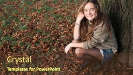  Presentation with autumn leaves - Beautiful slides featuring cute-girl-in-an-autumn backdrop and a tawny brown colored foreground