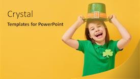  Presentation with saint patrick day - Cool new presentation with cute-girl-in-leprechaun-hat backdrop and a yellow colored foreground