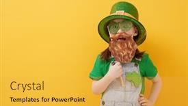  Presentation with saint patrick day - Cool new slides with cute-girl-in-leprechaun-hat backdrop and a yellow colored foreground