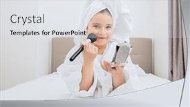  Presentation with caring - PPT layouts enhanced with cute-girl-is-sitting background and a white colored foreground