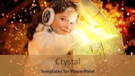  Presentation with miracle - PPT layouts having cute-girl-is-sitting background and a gold colored foreground