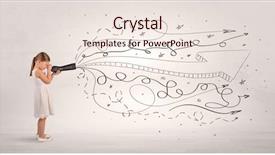  Presentation with doodle - Audience pleasing presentation theme consisting of research free - cute girl looking in spyglass backdrop and a sky blue colored foreground