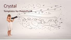  Presentation with maths doodle - Colorful theme enhanced with cute girl looking in spyglass backdrop and a sky blue colored foreground