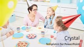  Presentation with cute birthday - Amazing PPT layouts having cute girl making birthday wish backdrop and a lemonade colored foreground