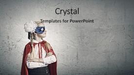  Presentation with superhero - Theme enhanced with cute girl of school age in superhero costume background and a light gray colored foreground