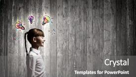  Presentation with electrical - Amazing PPT theme having cute girl of school age backdrop and a gray colored foreground