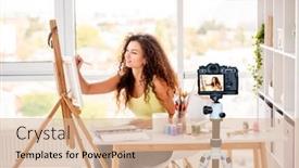  Presentation with cute - Presentation theme consisting of cute-girl-painter-making-new background and a lemonade colored foreground