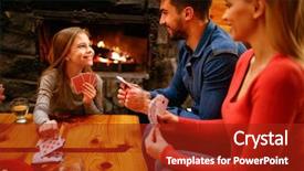  Presentation with parents - Theme enhanced with cute girl playing card game background and a crimson colored foreground