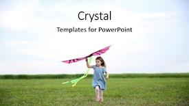  Presentation with kite - Colorful theme enhanced with cute-girl-playing-with-kite backdrop and a cool aqua colored foreground