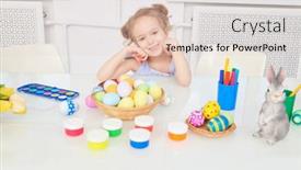  Presentation with gifts - PPT layouts with cute-girl-prepares-gifts background and a lemonade colored foreground