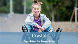  Presentation with pretty girl - Theme consisting of cute-girl-roller-skater-sitting background and a teal colored foreground