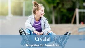  Presentation with pretty girl - Theme with cute-girl-roller-skater-sitting background and a teal colored foreground