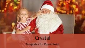 Presentation with cute japan cartoon - Theme having sitting on santa's lap background and a red colored foreground