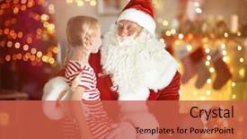 Presentation with christmas borders grunge border decoration - Colorful theme enhanced with sitting on santa's lap backdrop and a red colored foreground