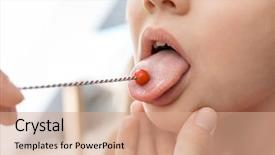  Presentation with cute - Theme with cute girl at speech therapist' background and a  colored foreground