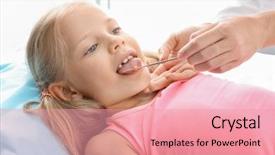  Presentation with speech therapy swallowing - PPT theme with cute girl at speech therapist' background and a coral colored foreground