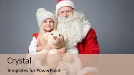  Presentation with sitting teddy bear isolated - Colorful PPT theme enhanced with sitting on santa's lap backdrop and a soft green colored foreground