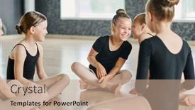  Presentation with funny - Slide deck consisting of cute-girl-whispering-something-funny background and a  colored foreground