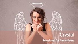  Presentation with angel wings - Audience pleasing slide deck consisting of cute girl with angel illustrated backdrop and a coral colored foreground