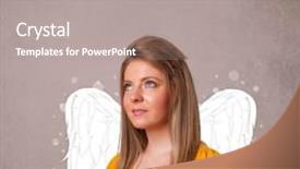  Presentation with angel wings - Presentation design consisting of cute girl with angel illustrated background and a  colored foreground