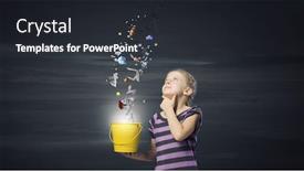  Presentation with splashing - Colorful theme enhanced with cute-girl-with-bucket-splashing backdrop and a dark gray colored foreground