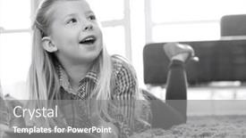  Presentation with living room - PPT theme having cute-girl-with-digital-tablet background and a  colored foreground