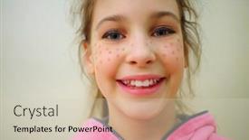  Presentation with sunlight - Audience pleasing slide deck consisting of cute-girl-with-flecks backdrop and a soft green colored foreground