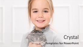  Presentation with cute nursing anime - Slide set with cute girl with funny chinchilla background and a white colored foreground