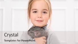  Presentation with anime cute japan cosplay - Presentation design featuring cute girl with funny chinchilla background and a  colored foreground