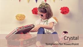  Presentation with vintage retro - Audience pleasing slide set consisting of cute girls - happy little girl playing backdrop and a coral colored foreground