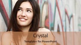  Presentation with mens fashion portrait - Colorful PPT theme enhanced with cute girls - portrait of smiling beautiful fashion backdrop and a coral colored foreground