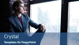  Presentation with clothes - PPT theme with cute-guy-in-casual-clothes background and a ocean colored foreground