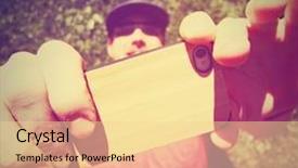  Presentation with done - Colorful slide set enhanced with cute guy smiling at the camera on a bright sunny day done with a retro vintage instagram filter backdrop and a blonde colored foreground